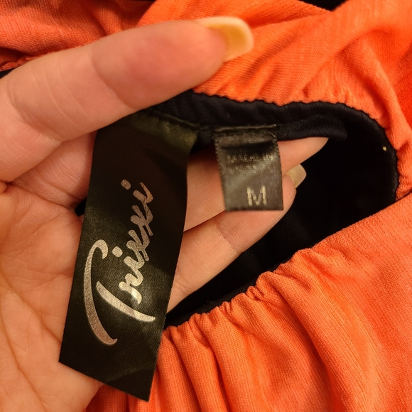 Pink and navy strapless chevron dress - Picture 3 of 3